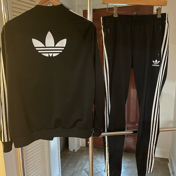 Adidas Black Tracksuit with White Stripes - Picture 2 of 6